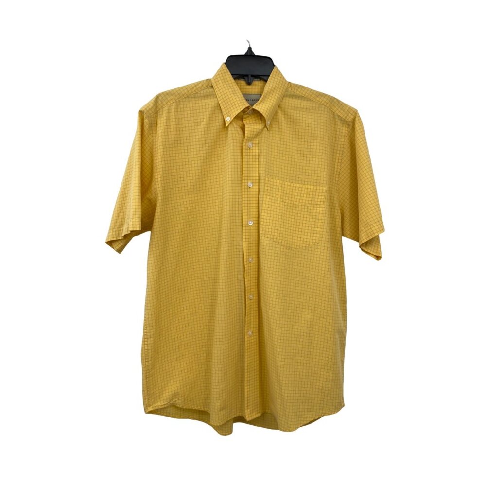 Cutter & Buck Shirt Mens S Used Yellow Plaid Button Down